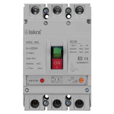 Автоматичний вимикач ISKRA 200А 36кА з регульованим розчіплювачем MOD2 3NM 200A (786103768000) 786103768000 фото