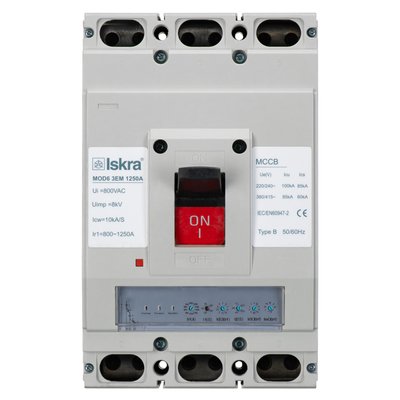 Автоматичний вимикач ISKRA 1250A 80кА з електронним розчіплювачем MOD6 3EM 1250A (786103543000) 786103543000 фото
