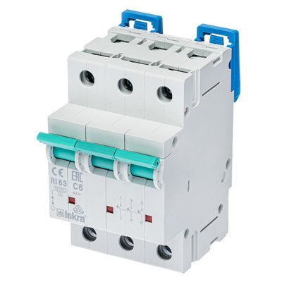 Автоматичний вимикач 6A 3P C 10kA ISKRA RI63C6A (786100101000) 786100101000 фото