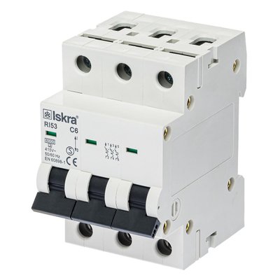 Автоматичний вимикач 6A 3P C 6kA ISKRA RI53C6A (786091127000) 786091127000 фото