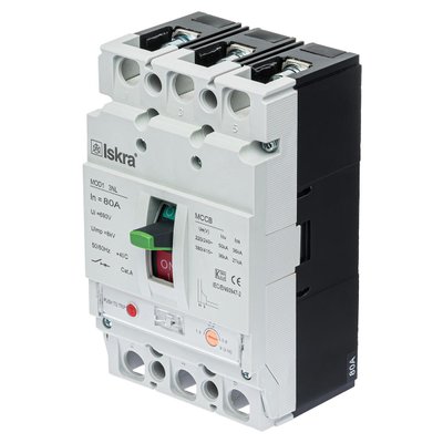 Автоматичний вимикач 80А 36kA з регульованим розчіпувачем в литому корпусі ISKRA MOD1 3NL (786103496000) 786103496000 фото