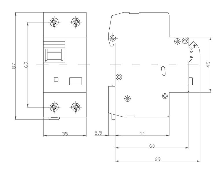 Дифференциальный выключатель ISKRA RFI2C25A 1P+N 25A A 30 mA DIN IP20 (786100606000) 786100606000 фото