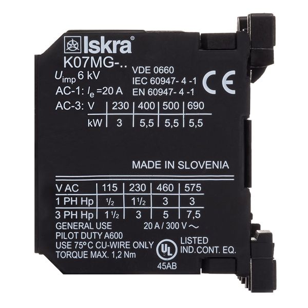 Контактор ISKRA K07MG-10 1НО 220/240 В 50/60 Гц (30040091000) 30040091000 фото