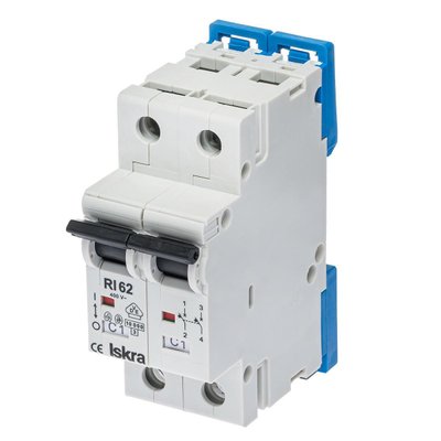 Автоматичний вимикач 1A 2P C 10kA ISKRA RI62C1A (786100144000) 786100144000 фото