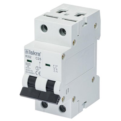 Автоматичний вимикач 25A 2P C 6kA ISKRA RI52C25A (786091122000) 786091122000 фото